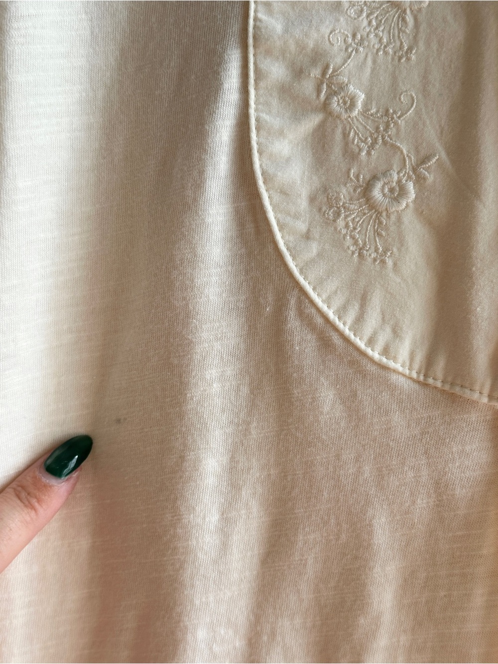 Ralph Lauren Cream Long-Sleeve Embroidered Bib Shirt - Picture 8 of 10